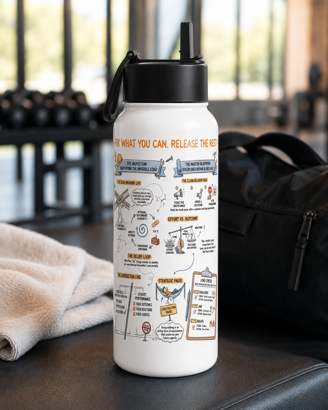 32oz White stainless steel water bottle with straw lid
